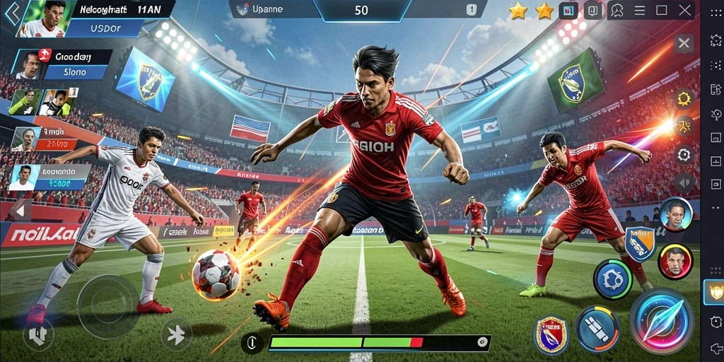 Screenshot menunjukkan petualangan karakter di dunia fantasi.